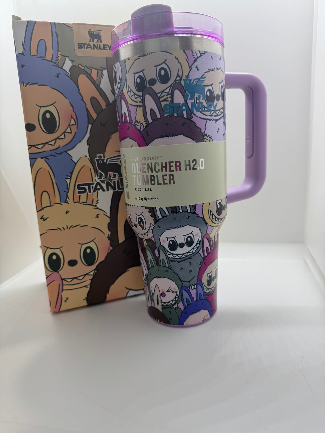 40oz Purple Labubu Stanley